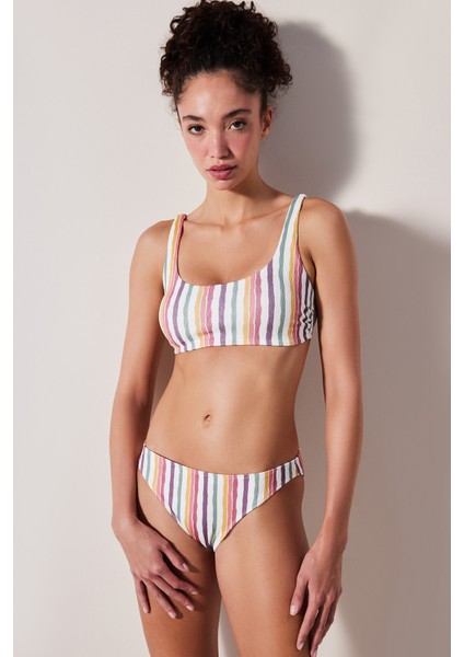 Kofi Bra Dokulu Çok Renkli Bikini Üstü