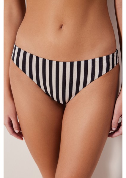 Alia Slip Simli Çizgili Bikini Altı
