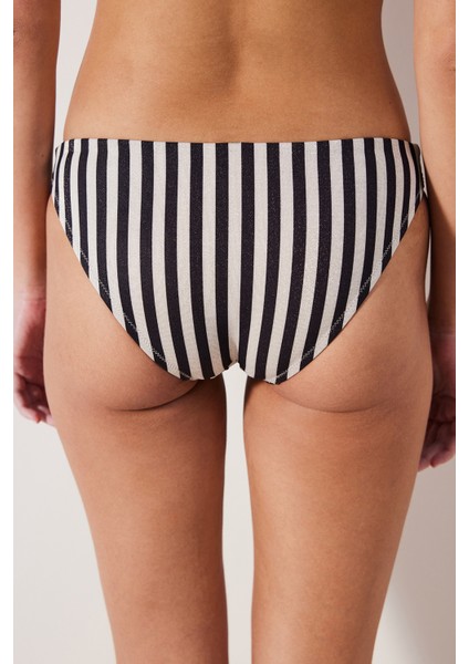 Alia Slip Simli Çizgili Bikini Altı