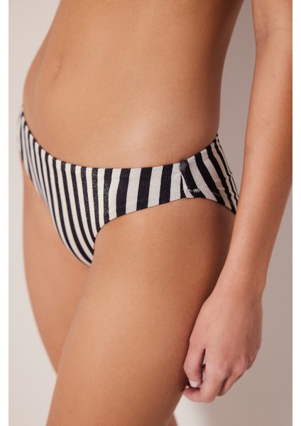Alia Slip Simli Çizgili Bikini Altı
