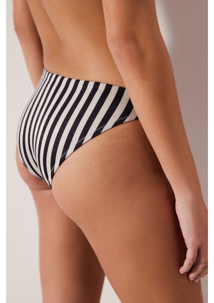 Alia Slip Simli Çizgili Bikini Altı