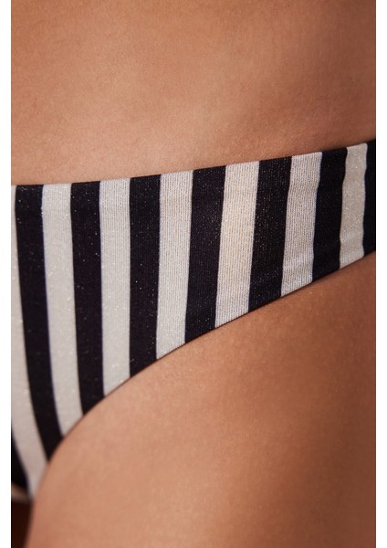 Alia Slip Simli Çizgili Bikini Altı