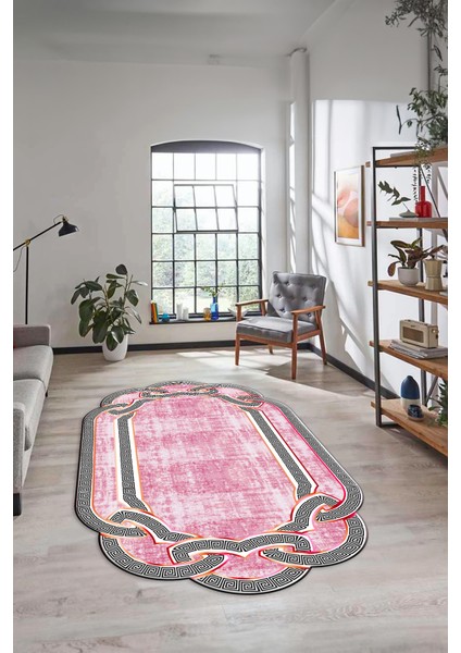 Dijital Baskılı Kaymaz Yıkanabilir Lazer Kesim Modern Yolluk Mutfak Salon Halısı, Lazer-03-Pembe, modelleri