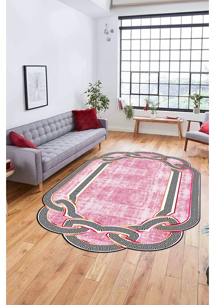 Dijital Baskılı Kaymaz Yıkanabilir Lazer Kesim Modern Yolluk Mutfak Salon Halısı, Lazer-03-Pembe, indirimleri