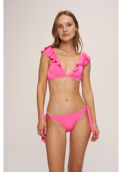 HR23BA005 Faux Tulum Bağcıklı Bikini Alt