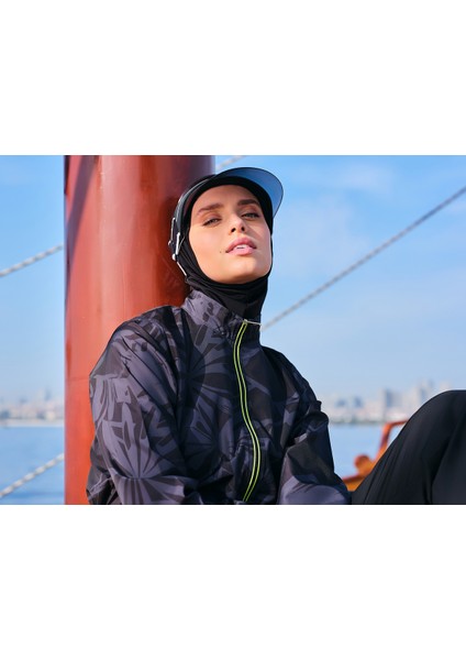 Neon Biye Detaylı Spor Tesettür Mayo