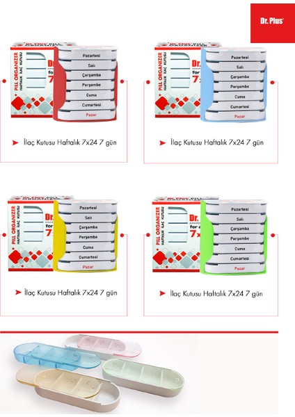 Dr Plus Ilaç Taşıma ve Zamanlama Kutusu Haftalık 7X24