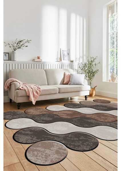 Dijital Baskılı Kaymaz Yıkanabilir Lazer Kesim Yolluk Mutfak Salon Halısı, Lazer-02-Kahve, fiyatları