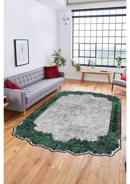 Dijital Baskılı Kaymaz Yıkanabilir Çerçeveli Lazer Kesim Mutfak Salon Halısı, Lazer-06-Yeşil, fırsatları