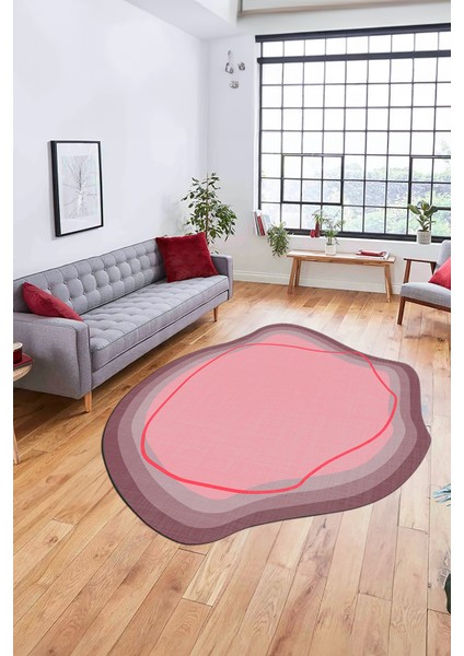 Dijital Baskılı Kaymaz Yıkanabilir Modern Lazer Kesim Mutfak Salon Halısı, Lazer-19-Kırmızı,