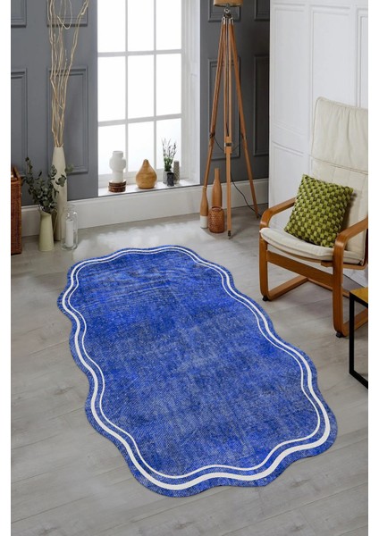Dijital Baskılı Kaymaz Yıkanabilir Modern Lazer Kesim Mutfak Salon Halısı, Lazer-23-Mavi, fiyatları