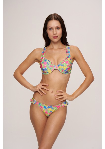 HR23BT002 Cece Fırfırlı Balenli Bikini Takım