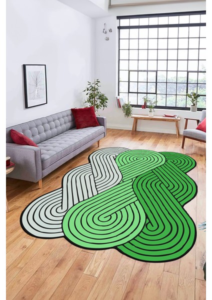 3D Dijital Baskılı Kaymaz Yıkanabilir Lazer Kesim Mutfak Salon Halısı, Lazer-15-Yeşil, fiyatları