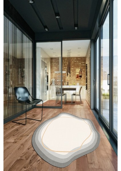 Dijital Baskılı Kaymaz Yıkanabilir Modern Lazer Kesim Mutfak Salon Halısı, Lazer-19-Krem, fırsatları