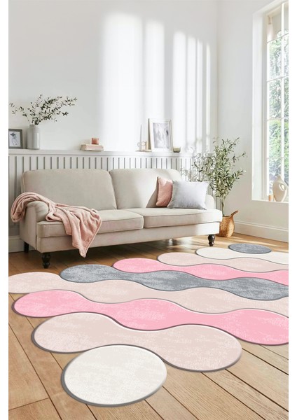 Dijital Baskılı Kaymaz Yıkanabilir Lazer Kesim Yolluk Mutfak Salon Halısı, Lazer-02-Pembe, fiyatları