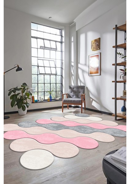 Dijital Baskılı Kaymaz Yıkanabilir Lazer Kesim Yolluk Mutfak Salon Halısı, Lazer-02-Pembe, fırsatları