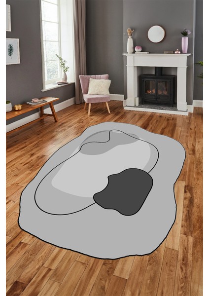 Dijital Baskılı Kaymaz Yıkanabilir Sade Lazer Kesim Mutfak Salon Halısı, Lazer-13-Gri, modelleri