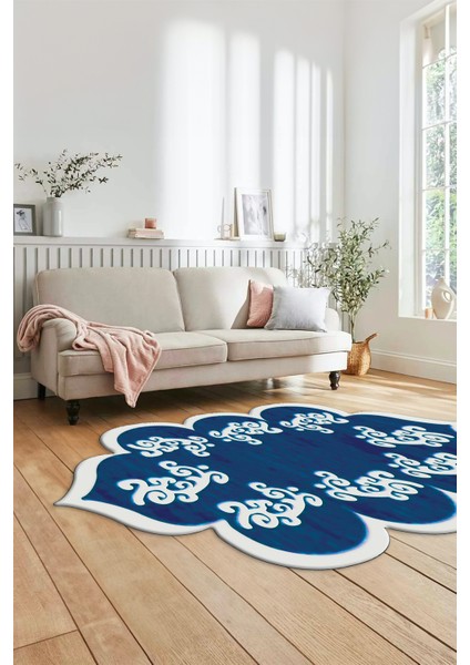 Dijital Baskılı Kaymaz Yıkanabilir Lazer Kesim Mutfak Salon Halısı, Lazer-01-Mavi, fiyatları