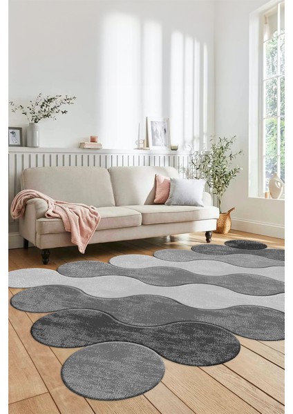 Dijital Baskılı Kaymaz Yıkanabilir Lazer Kesim Yolluk Mutfak Salon Halısı, Lazer-02-Gri, fiyatları