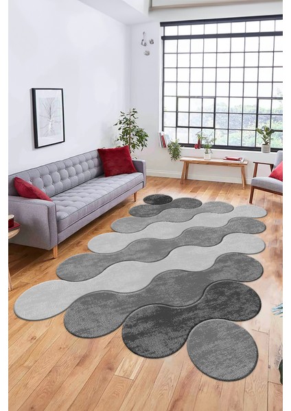 Dijital Baskılı Kaymaz Yıkanabilir Lazer Kesim Yolluk Mutfak Salon Halısı, Lazer-02-Gri, indirimleri