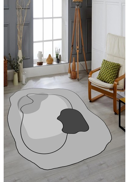 Dijital Baskılı Kaymaz Yıkanabilir Sade Lazer Kesim Mutfak Salon Halısı, Lazer-13-Gri, fırsatları