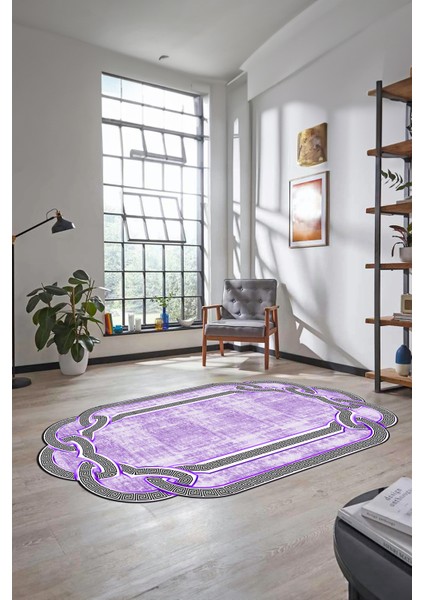 Dijital Baskılı Kaymaz Yıkanabilir Lazer Kesim Modern Yolluk Mutfak Salon Halısı, Lazer-03-Mor, fırsatları