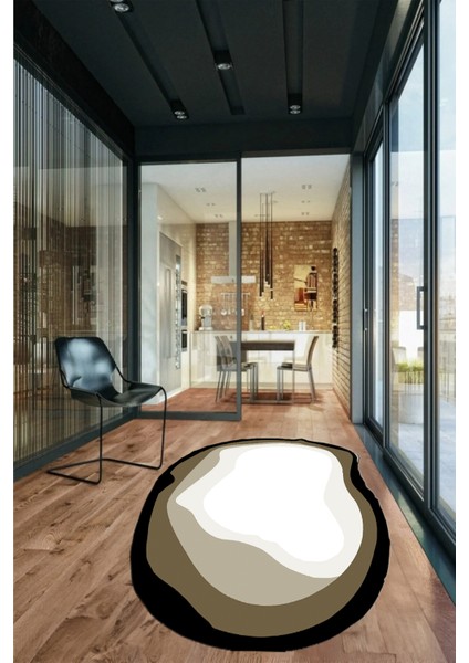 Dijital Baskılı Kaymaz Yıkanabilir Sade Lazer Kesim Mutfak Salon Halısı, Lazer-14-Kahve, indirimleri