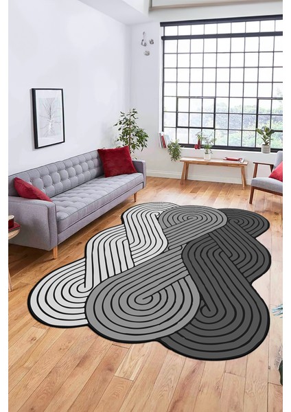 3D Dijital Baskılı Kaymaz Yıkanabilir Lazer Kesim Mutfak Salon Halısı, Lazer-15-Gri, fiyatları