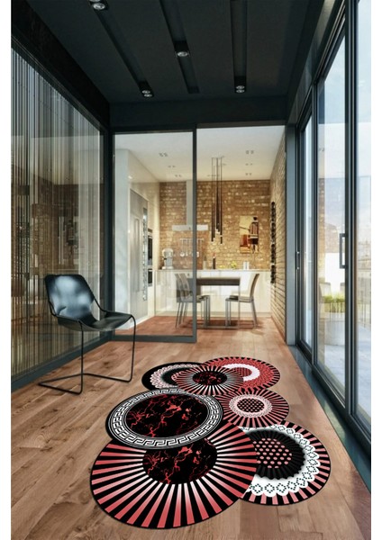 3D Renkli Şık Görünümlü Yıkanabilir Kaymaz Lazer Kesim Mutfak Salon Halısı, Lazer-25-Kırmızı, fiyatları