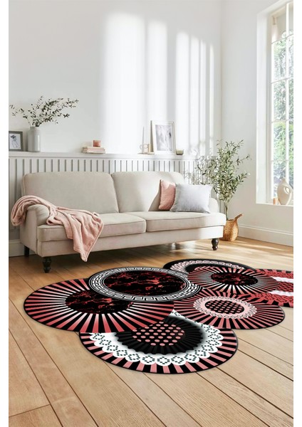 3D Renkli Şık Görünümlü Yıkanabilir Kaymaz Lazer Kesim Mutfak Salon Halısı, Lazer-25-Kırmızı, fırsatları