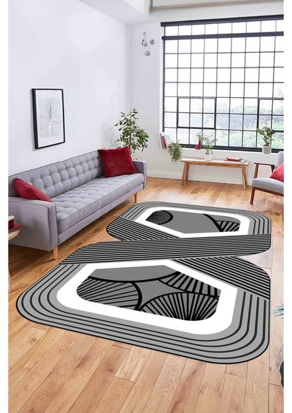 Dijital Baskılı Kaymaz Yıkanabilir Renkli Lazer Kesim Mutfak Salon Halısı, Lazer-16-Gri, fiyatları