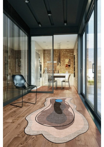 Dijital Baskılı Kaymaz Yıkanabilir Şık Modern Lazer Kesim Mutfak Salon Halısı, Lazer-21-Bej, modelleri