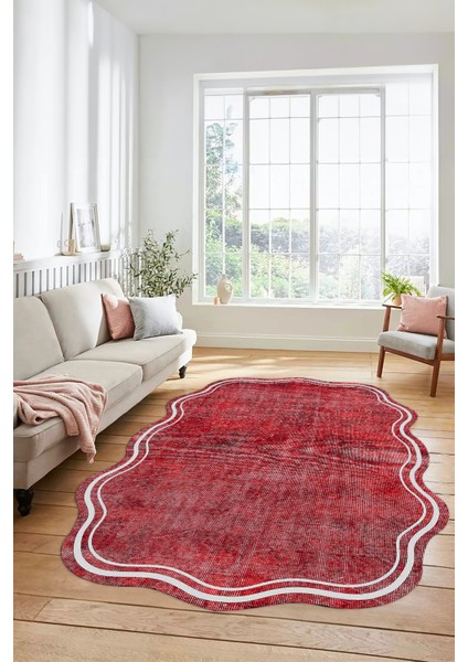 Dijital Baskılı Kaymaz Yıkanabilir Modern Lazer Kesim Mutfak Salon Halısı, Lazer-23-Kırmızı, fırsatları