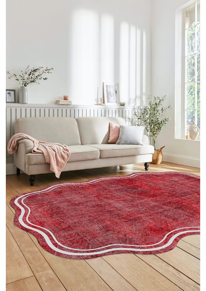 Dijital Baskılı Kaymaz Yıkanabilir Modern Lazer Kesim Mutfak Salon Halısı, Lazer-23-Kırmızı, indirimleri