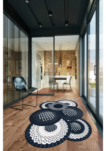 3D Renkli Şık Görünümlü Yıkanabilir Kaymaz Lazer Kesim Mutfak Salon Halısı, Lazer-25-Lacivert, fiyatları