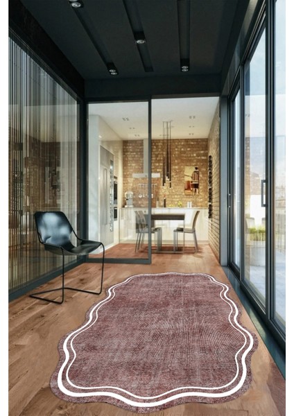 Dijital Baskılı Kaymaz Yıkanabilir Modern Lazer Kesim Mutfak Salon Halısı, Lazer-23-Kahve, modelleri