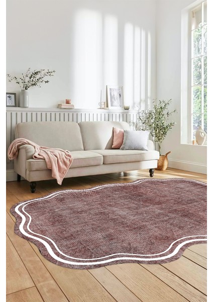 Dijital Baskılı Kaymaz Yıkanabilir Modern Lazer Kesim Mutfak Salon Halısı, Lazer-23-Kahve, indirimleri