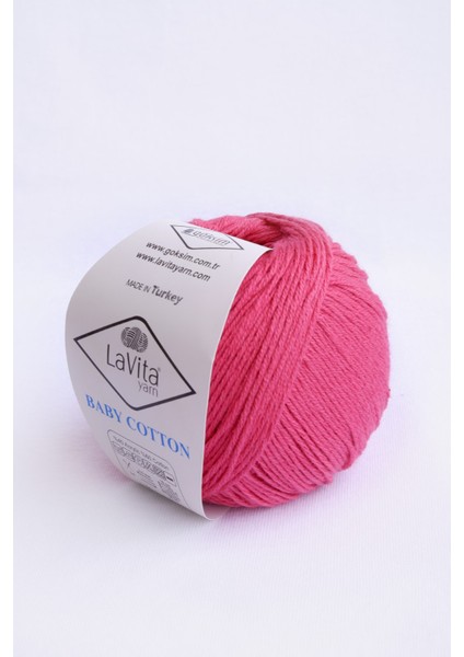 150-199M Baby Cotton 50 gr Amigurumi, Punch, El Örgü Ipligi, Taka Yarn (Şeker PEMBE-4017) Pembe 50