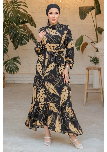 Eliy Dokuma Viskon Elbise 830 - Vizon modelleri