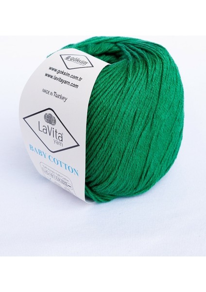 50 - 99 gr Baby Cotton 50 gr Amigurumi, Punch, El Örgü Ipligi, Taka Yarn (YEŞİL-8102) 150-199M Pamu