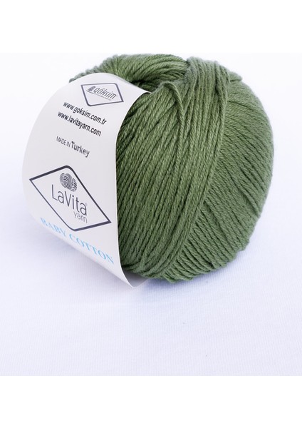 Yeşil Baby Cotton 50 gr Amigurumi, Punch, El Örgü Ipligi, Taka Yarn (Göl YEŞİLİ-8118) Pamuk & Akril