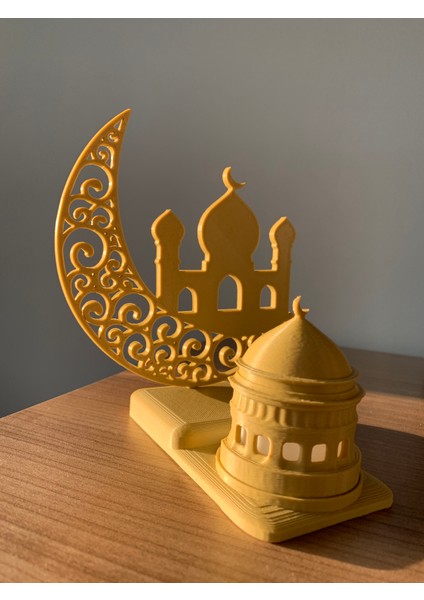 Islami Motifli Dekoratif Tealight Aydınlatma Hilal Içinde Cami Ramazan Hediyesi modelleri