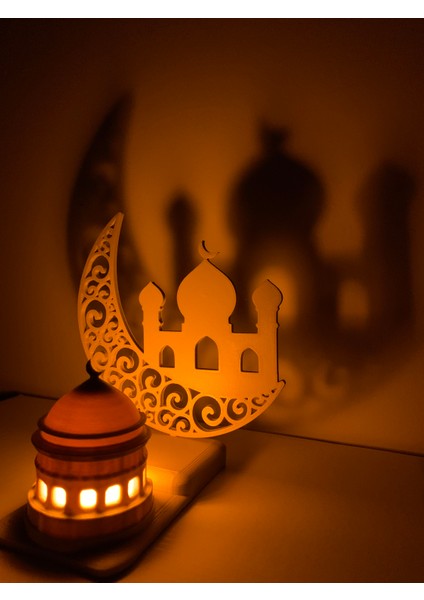 Islami Motifli Dekoratif Tealight Aydınlatma Hilal Içinde Cami Ramazan Hediyesi fırsatları