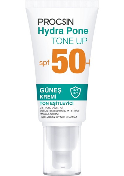 Hydra Pone Spf50+ Cilt Tonu Eşitleyici Makyaj Efekti Veren Cam Cilt Güneş Kremi Pa++++