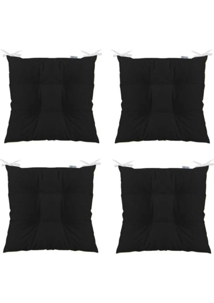 4'Lü Pofidik Dolgulu Kumaşlı Kare Sandalye Minderi 40 x 40 cm