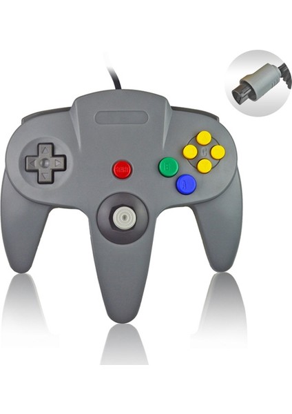 Zshskj Nintendo N64 Kablolu Oyun Denetleyicisi - Gri (Yurt Dışından)
