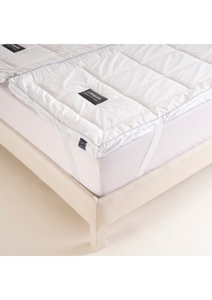 %100 Pamuk Yün Fermuarlı 2'ye Ayrılabilen Topper 160x200 cm - Nature Comfort Serisi