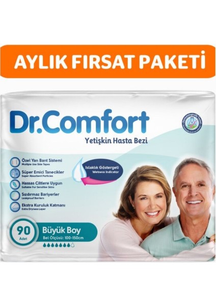 Yetişkin Bel Bantlı Hasta Bezi Large 90 Adet