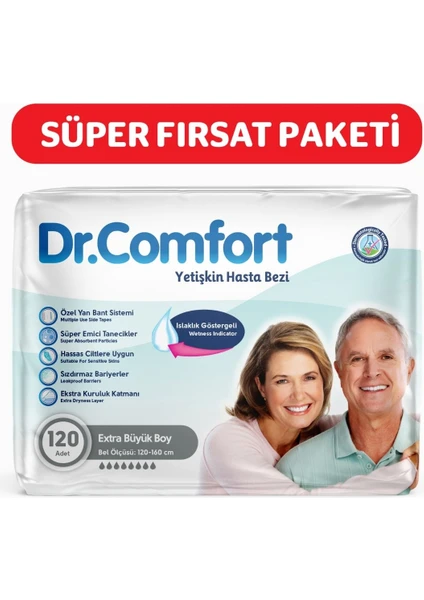 Dr.comfort Yetişkin Bel Bantlı Hasta Bezi Ekstra Large 120 Adet