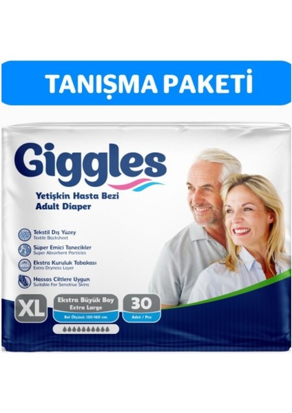 Yetişkin Bel Bantlı Hasta Bezi Extralarge 30 Adet